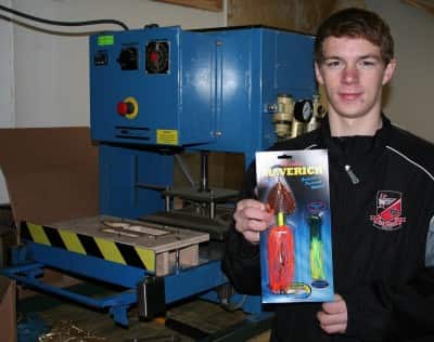 In order to fulfill orders for large sporting goods retailers, Dawson had to acquire a blister-sealing machine and package his baits.