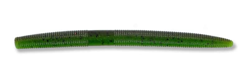 A Senko worm like this, with a hook stuck in the middle of it (wacky style), is Howell’s top choice for a bass-getting lure at this time of the year.