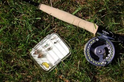 The author’s preferred trout rig for Michigan is an 8.5-foot, 4-weight Cabela’s RLS+ fly rod. It’s perfect for tight streams.