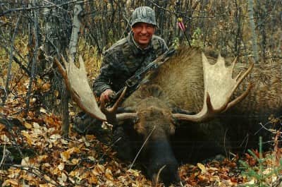 The author with his very first moose harvest. Image courtesy Dennis Dunn.