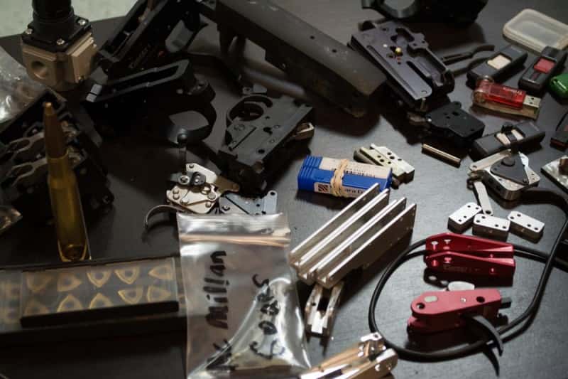 Calvin's desk is full of prototypes and experimental designs. Some will make it to market and some won't.