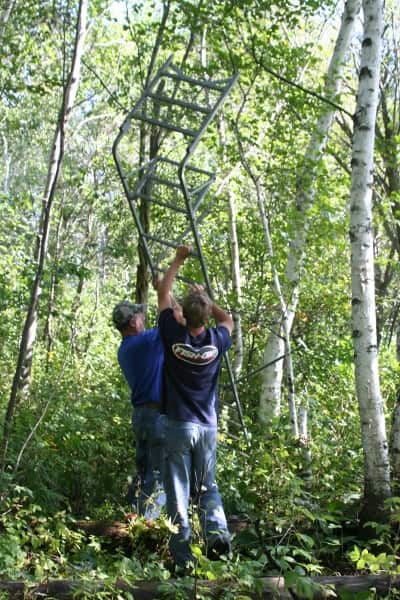 Ladders stands are more safe and secure than hang-ons or climbers, but they are heavier and harder to put up. They are a good choice for using in places where they will be left for long periods of time.