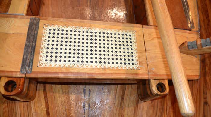 Each caned seat represents about eight hours of therapeutic weaving.