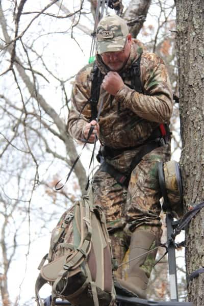 Something as simple has a haul rope to help get your bow and pack into the stand is not only faster, but much safer than climbing with one hand.