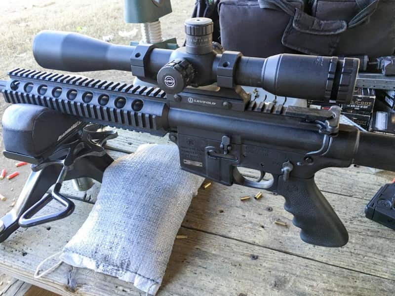Any given .22LR ammo will move a lot faster from this Smith & Wesson M&P 15-22 than from a pistol.