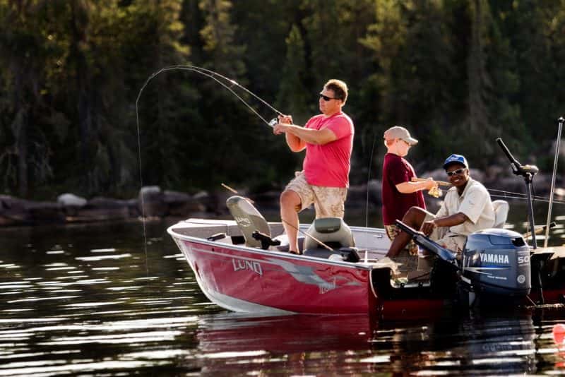 Guests fish in topnotch boats and are provided the best gear and guides at Aikens.