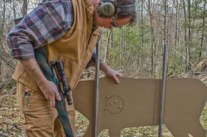 Draw the kill zone on the reverse side of the target so that you have to aim at a non-defined point, just like when shooting at a real deer.