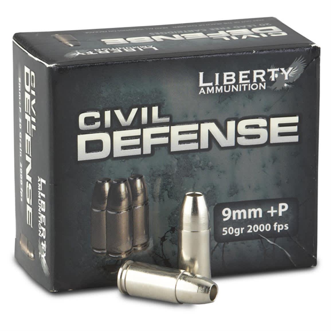 Liberty Civil Defense +P 50-Grain Hollow Points
