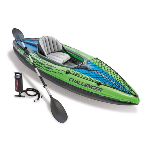 Intex Challenger K1 Inflatable Kayak with Oar and Hand Pump